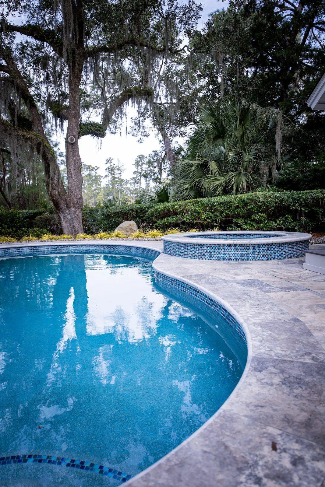 Finished pool and spa